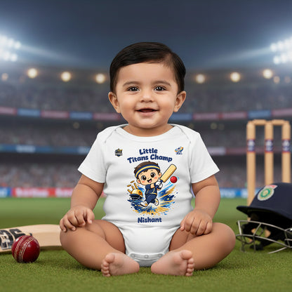 New Born & Baby Clothing | Little Titans Champ With Customized Baby Boy Name | Soft Cotton