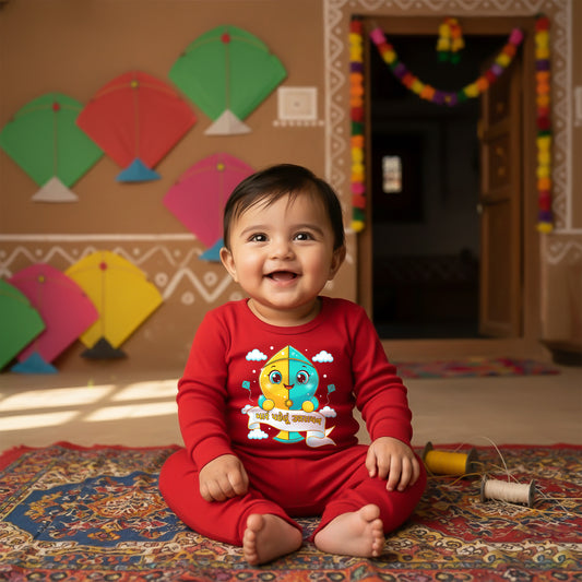 My first Uttarayan _ Red Full Romper