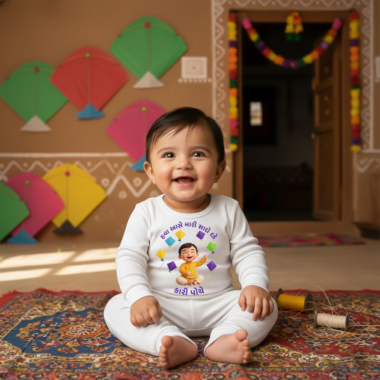 The Wind Is With Me Kai Po Che  _White  Full Romper