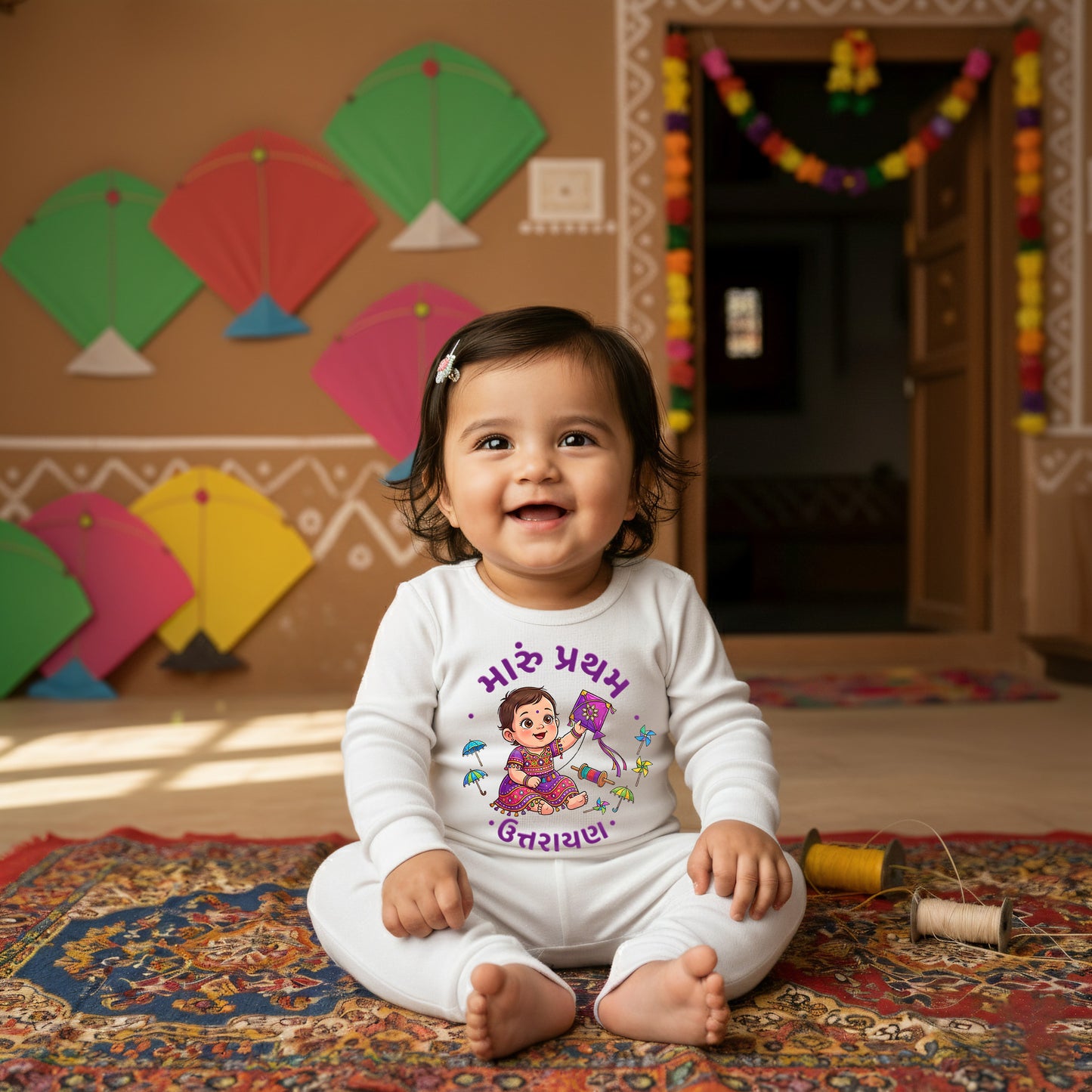 baby first uttarayan full romper 