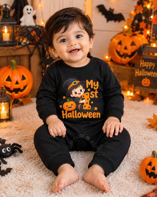My First Halloween – Pumpkin Baby Full Romper 👻🧡
