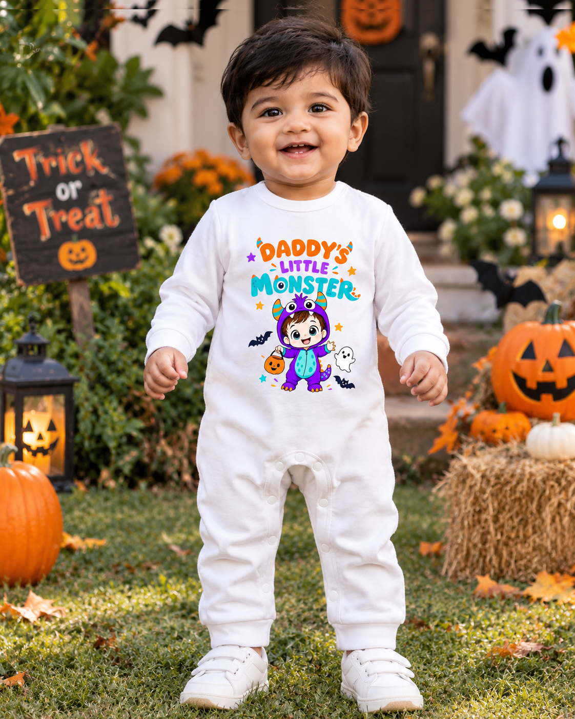 Daddy’s Little Monster – Halloween Baby Full Romper 🎃👾