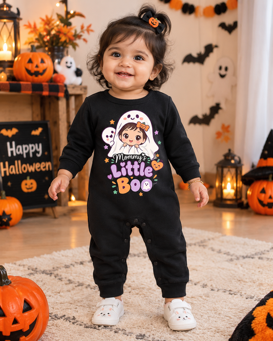 Mommy’s Little Boo – Black Halloween Baby Full Romper 🖤🎃