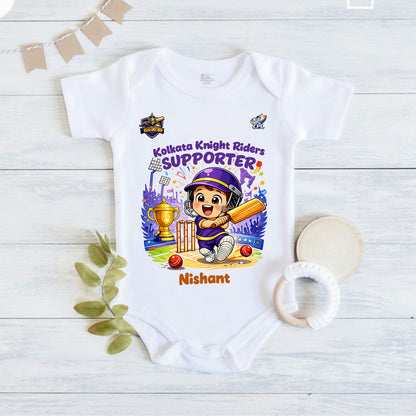 New Born & Baby Clothing | Kolkata Knight Riders Supporter With Customized Baby Name | Soft Cotton