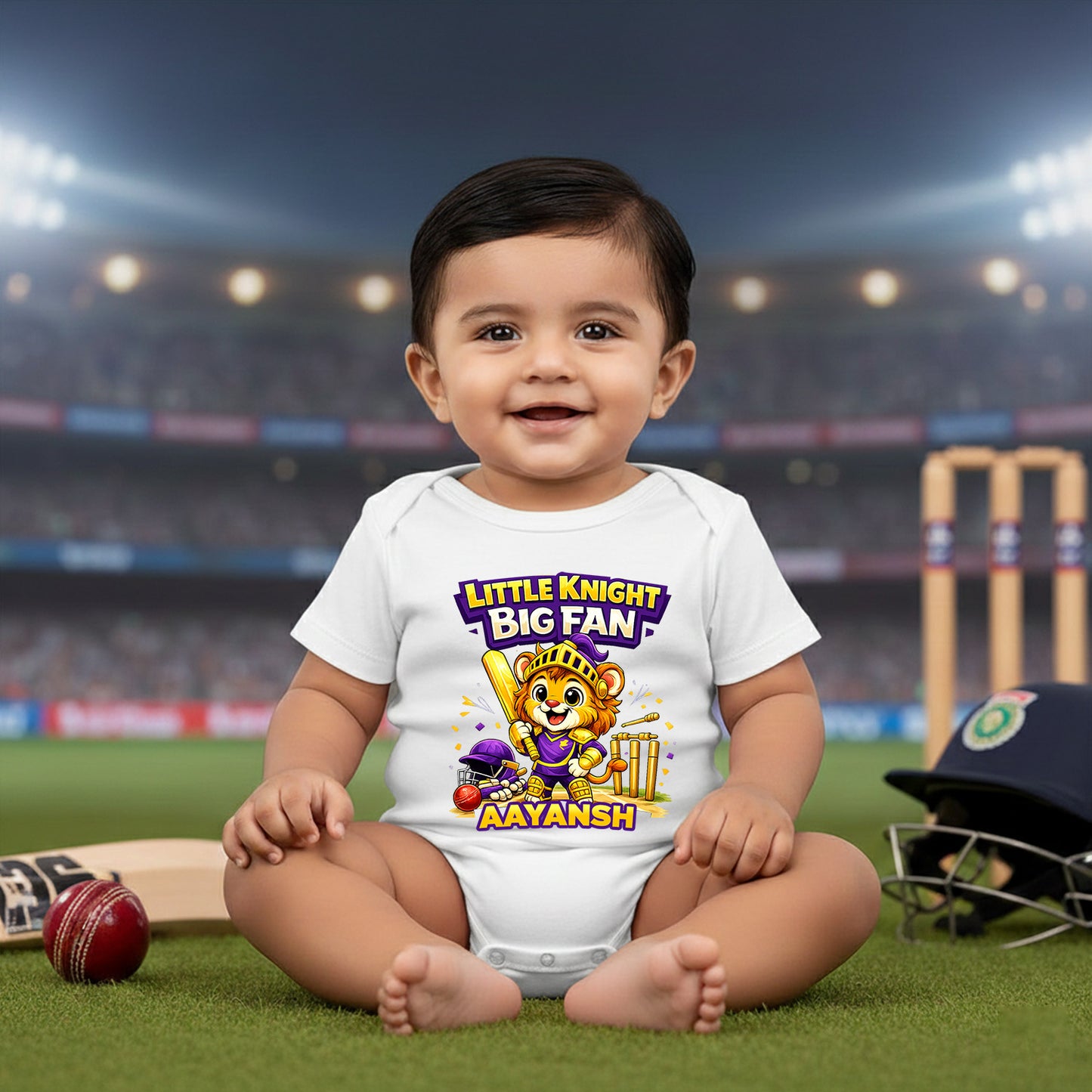 New Born & Baby Clothing | Little Knight Big Fan With Customized Baby Name | Soft Cotton
