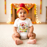 first lohri baby dress red cotton romper