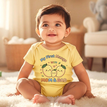 New Born & Baby Clothing | My First Mango With Mom & Dad | Soft Cotton