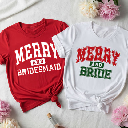 Marry And Bridesmaid white & Red T-shirt