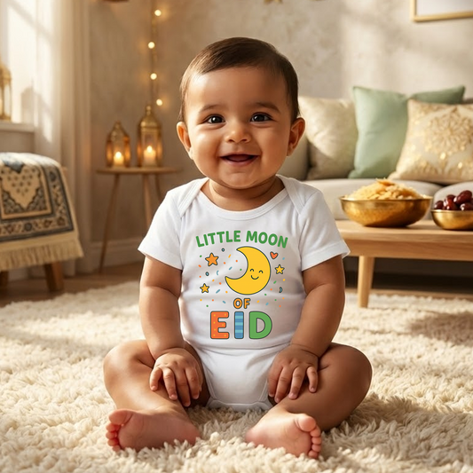 Little Moon Of EID – Adorable White Onesies