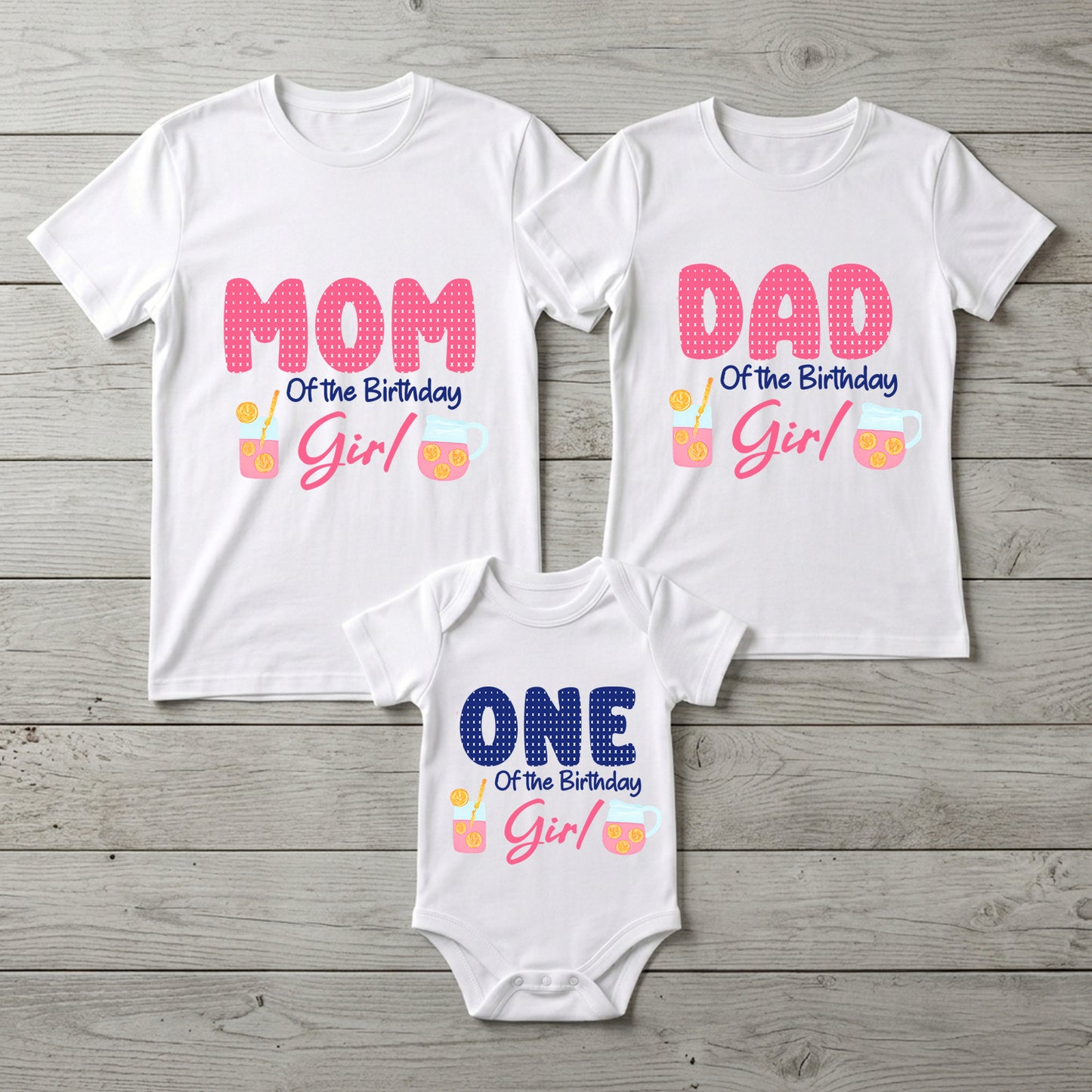 First Birthday | One Of The Birthday Girl Happy White T-shirt Whole Family Twinning | Family Twinning Collection