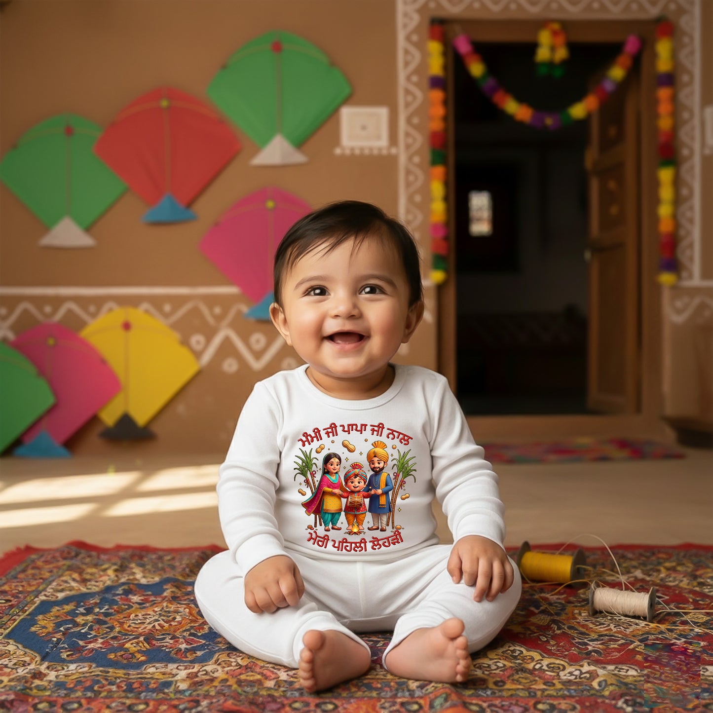 first lohri baby dress White cotton romper