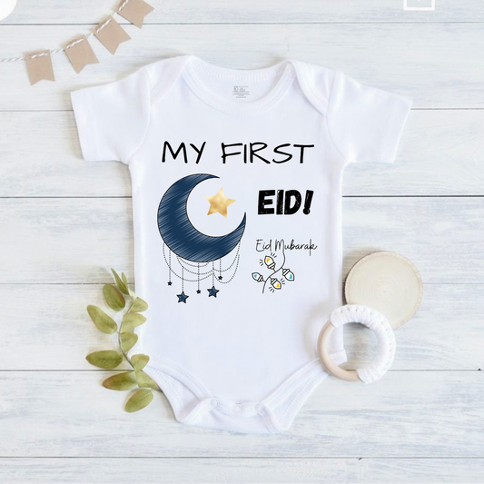 Eid Mubarak T shirt Onesie for Baby – Cute Eid Outfit for Infants