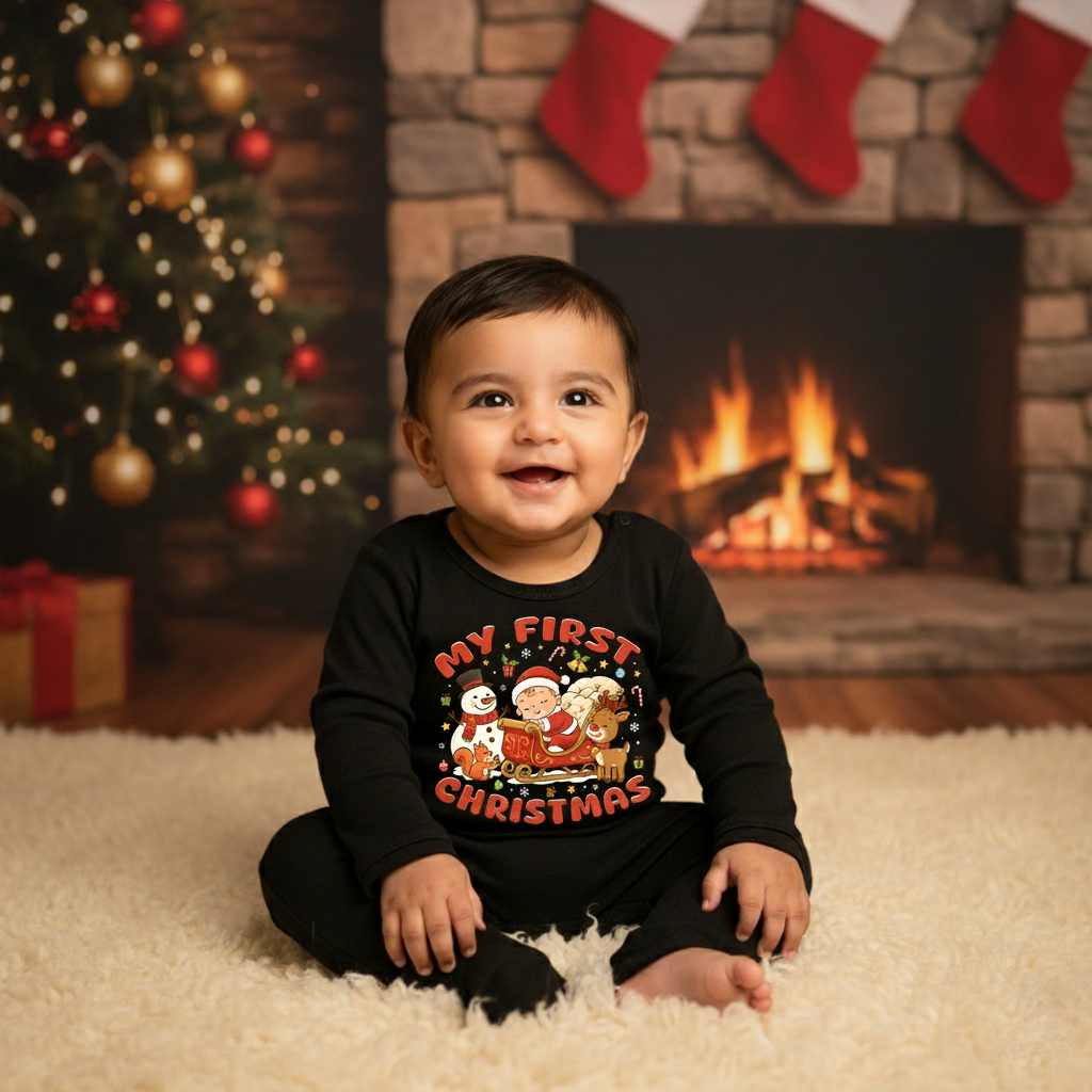 Marry Little Christmas  02_ Full Black Romper