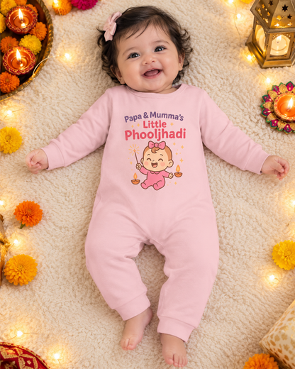 Papa & Mumma's Little Phuljhadi  _  Full Pink Romper