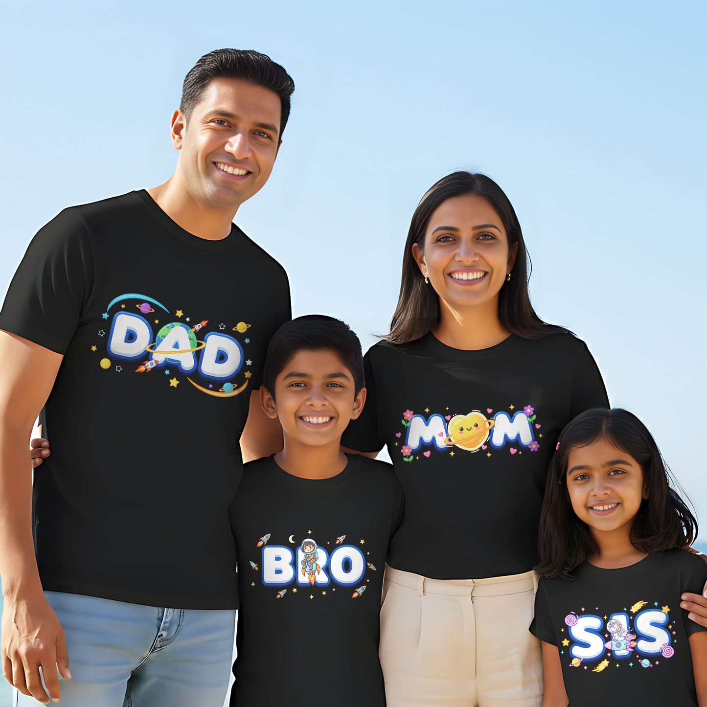 Family Crew  _  Total Family Twinning Black T-shirt