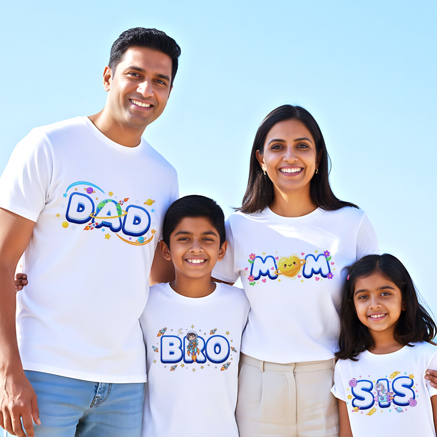 Family Crew  _  Total Family Twinning White T-shirt