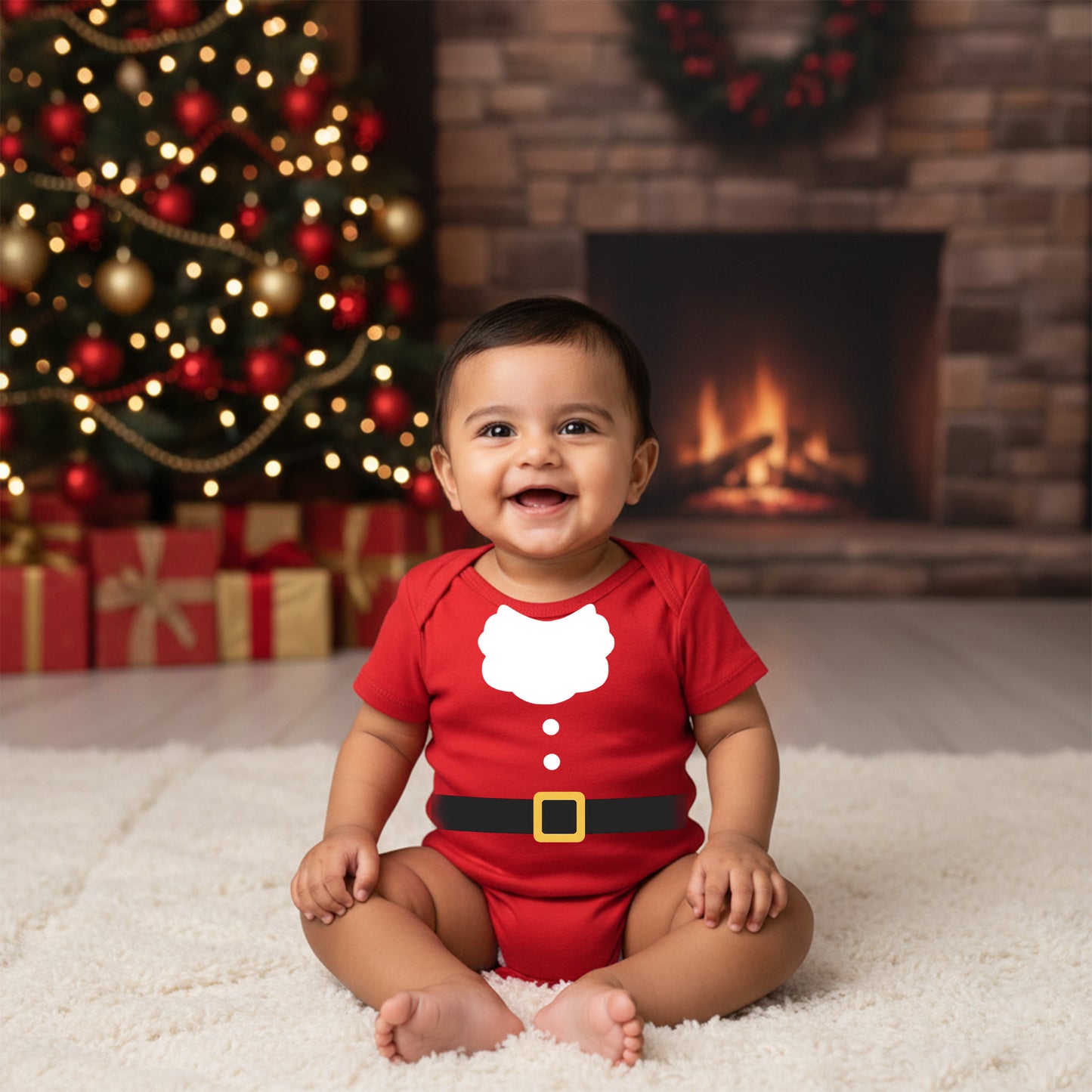 Little Santa Baby 02 Onesies _ Red Onesie