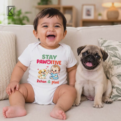 New Born & Baby Clothing | Pawfect Friend Customized Baby Name & Pet Name | Soft Cotton