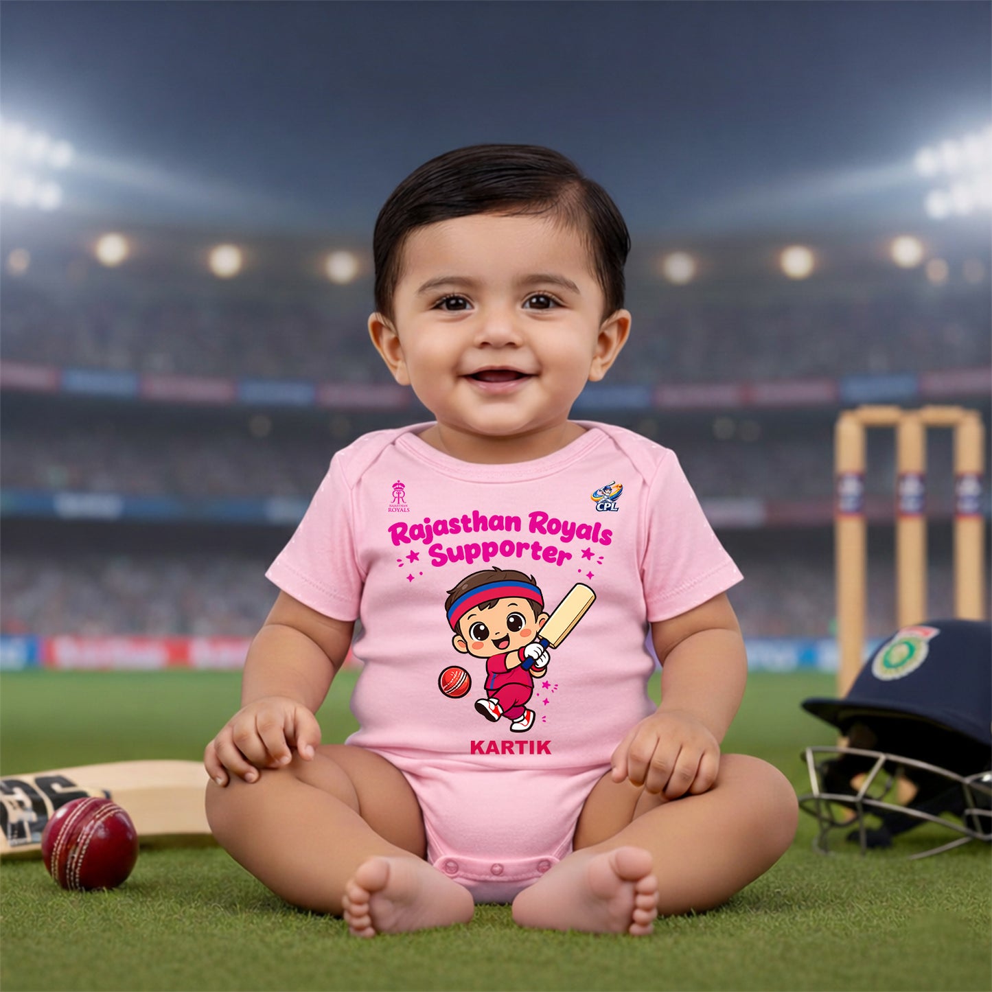New Born & Baby Clothing |Rajasthan Royals Supporter With Customized Baby Name | Soft Cotton