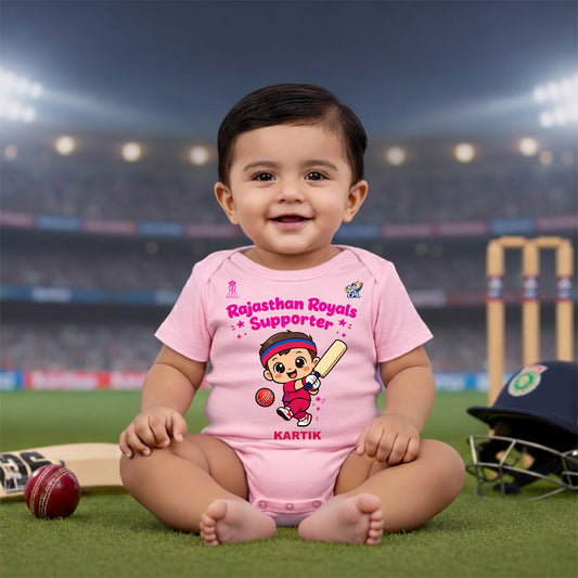 New Born & Baby Clothing |Rajasthan Royals Supporter With Customized Baby Name | Soft Cotton