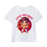 New Born & Baby Clothing | Ram Bhakt White T-Shirt | Soft Cotton
