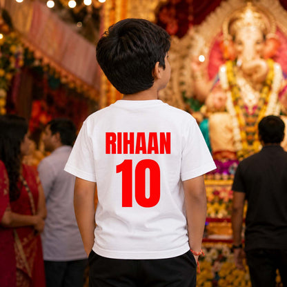 Rock Start Ganesha Kids T-Shirt | Ganpati Design White T-Shirt