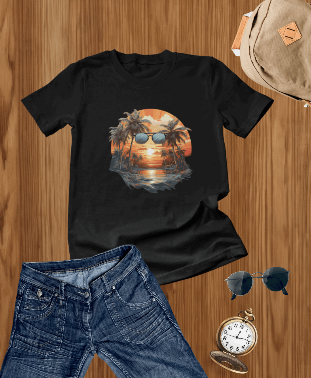 Travel themed  sunset t-shirt