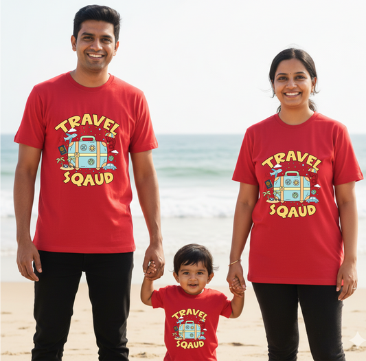 Travel Squad  _ Total Family Twining Red T-shirt