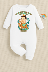 New Born & Baby Clothing | Yipee It's My First Ram Navami With Customized Baby Boy Name White Romper | Soft Cotton