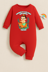 New Born & Baby Clothing | Yipee It's My First Ram Navami With Customized Baby Boy Name Red Romper | Soft Cotton